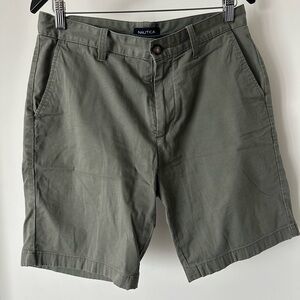 Nautica Men's Olive Flat Front Shorts